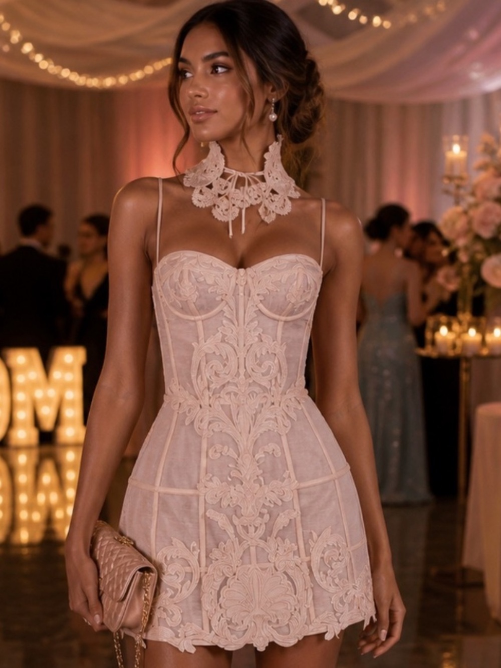 Zimmerman rebellion corset , beige Cream Lace Dress size 0 XS